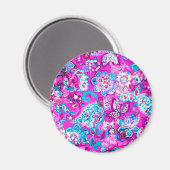 Niedlich-blaurosa Blume Magnet (Vorderseite/Rückseite)