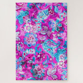 Niedlich-blaurosa Blume Puzzle (Vertikal)