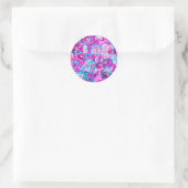 Niedlich-blaurosa Blume Runder Aufkleber (Tasche)