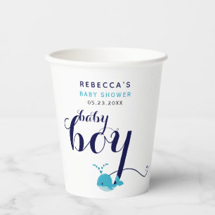 Niedlich-Blauwal-Thema Kinderdusche Pappbecher