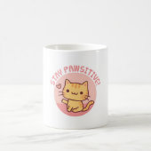 Niedlich Bleibe Pawsitive Positive Pun, Funny Cat Kaffeetasse (Mittel)
