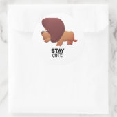 Niedlich bleibe runder aufkleber (Tasche)