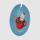 Niedlich bleibe Sie warmen schmelzenden Snowman in Ornament (Vorderseite)