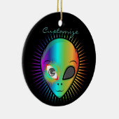 Niedlich Blinkende Alien Head Thunder_Cove Keramik Ornament (Rechts)