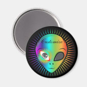 Niedlich Blinkende Alien Head Thunder_Cove Magnet (Vorderseite/Rückseite)