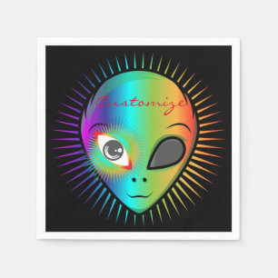 Niedlich Blinkende Alien Head Thunder_Cove Serviette