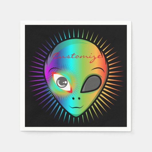 Niedlich Blinkende Alien Head Thunder_Cove Serviette (Vorderseite)