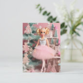 Niedlich Blond Doll Pink Retro Weihnachten Postkarte (Stehend Vorderseite)
