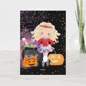 Niedlich Blond Irish Dancer Halloween Feiertagskarte (Rückseite)