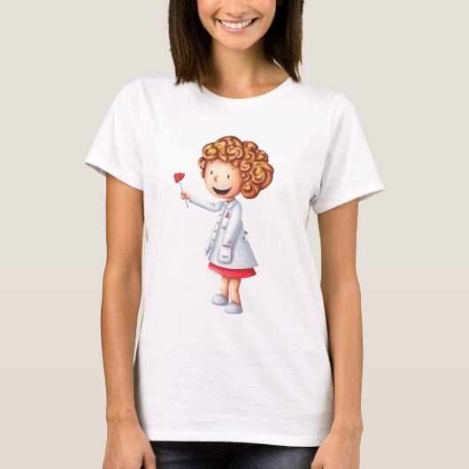 Niedlich Blond Nurse Illustriert T-Shirt (Vorderseite)