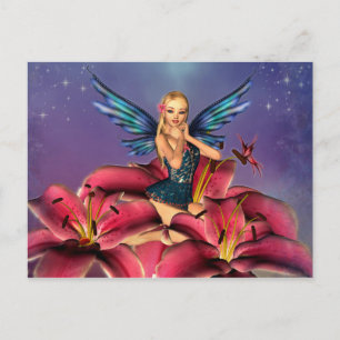 Niedlich blonde Fairy Postkarte