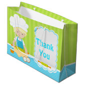 Niedlich Blonde Hair Boy Backen Vielen Dank Große Geschenktüte (Vorderseite Schrägansicht)