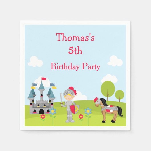 Niedlich Blonde Knight "I went to" Serviette (Vorderseite)