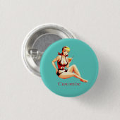 Niedlich Blonde Martini Bikini Girl Thunder_Cove Button (Vorne & Hinten)