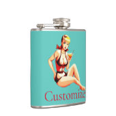 Niedlich Blonde Martini Bikini Girl Thunder_Cove Flachmann (Rechts)