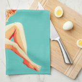 Niedlich Blonde Martini Bikini Girl Thunder_Cove Geschirrtuch (Viertel Falte)