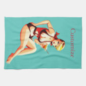 Niedlich Blonde Martini Bikini Girl Thunder_Cove Geschirrtuch (Horizontal)