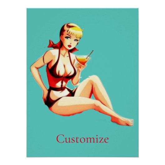 Niedlich Blonde Martini Bikini Girl Thunder_Cove Poster (Vorderseite)