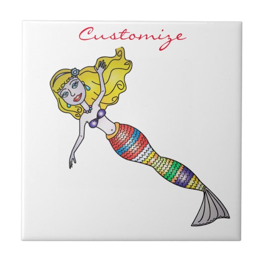 Niedlich Blonde Mermaid Thunder_Cove Fliese (Vorderseite)