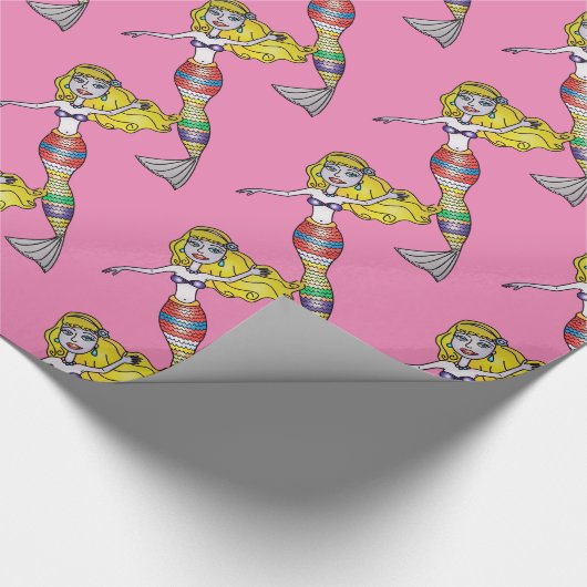 Niedlich Blonde Mermaid Thunder_Cove Geschenkpapier (Ecke)