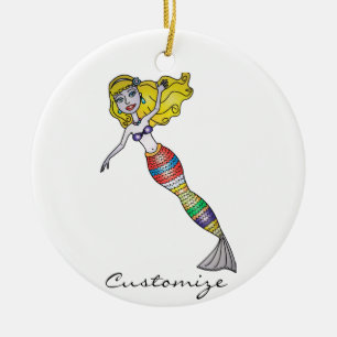 Niedlich Blonde Mermaid Thunder_Cove Keramik Ornam Ornament