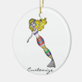 Niedlich Blonde Mermaid Thunder_Cove Keramik Ornam Ornament (Links)