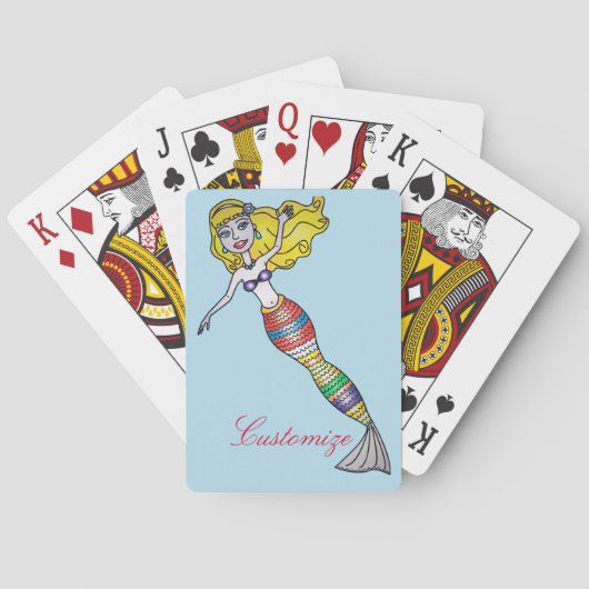 Niedlich Blonde Mermaid Thunder_Cove Spielkarten (Rückseite)