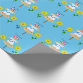 Niedlich Blonde Pigtails Scarecrow Geschenkpapier (Ecke)