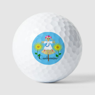 Niedlich Blonde Pigtails Scarecrow Golfball