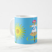 Niedlich Blonde Pigtails Scarecrow Kaffeetasse (Vorderseite Links)