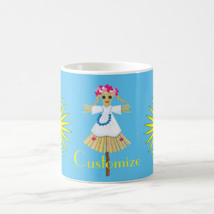 Niedlich Blonde Pigtails Scarecrow Kaffeetasse