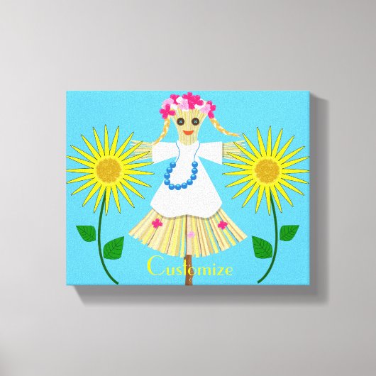 Niedlich Blonde Pigtails Scarecrow Leinwanddruck (Vorderseite)