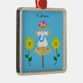 Niedlich Blonde Pigtails Scarecrow Ornament Aus Metall (Rechts)