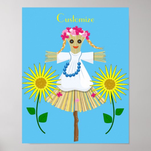Niedlich Blonde Pigtails Scarecrow Poster (Vorne)