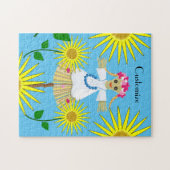 Niedlich Blonde Pigtails Scarecrow Puzzle (Horizontal)