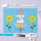 Niedlich Blonde Pigtails Scarecrow Seidenpapier (Handwerk)