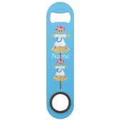 Niedlich Blonde Pigtails Scarecrow Speed Flaschenöffner (Rückseite)