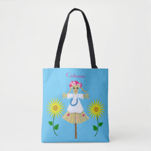 Niedlich Blonde Pigtails Scarecrow Tasche