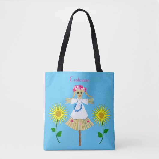Niedlich Blonde Pigtails Scarecrow Tasche (Vorderseite)