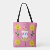 Niedlich Blonde Pigtails Scarecrow Tasche (Rückseite)