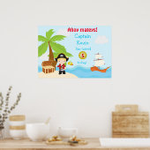 Niedlich Blonde Pirate Boy Birthday Party Poster (Küche)