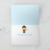 Niedlich Blonde Pirate Girl in Red Birthday Party Karte (Innenseite)