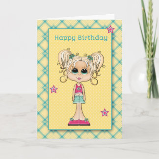 Niedlich Blonde Teen, glücklich zum Geburtstag Karte