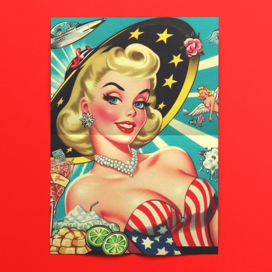 Niedlich Blonde Vintag Girl Seidenpapier