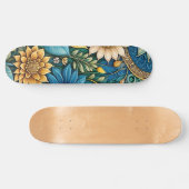 Niedlich Blue Abstrakt Sunflower Design Wide Stree Skateboard (Horizontal)