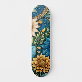 Niedlich Blue Abstrakt Sunflower Design Wide Stree Skateboard