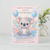 Niedlich Blue Alien Birthday Party Einladung (Stehend Vorderseite)