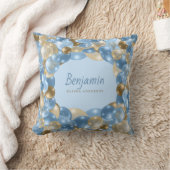 Niedlich Blue and Gold Balloon Border Baby Boys Kissen (Decke)