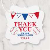 Niedlich Blue and Red Baseball Vielen Dank Geschenkanhänger (Vorderseite)