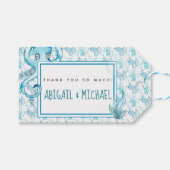 Niedlich Blue & Aquamarin Octopus Baby Dusche Gefa Geschenkanhänger (Vorderseite (Horizontal))